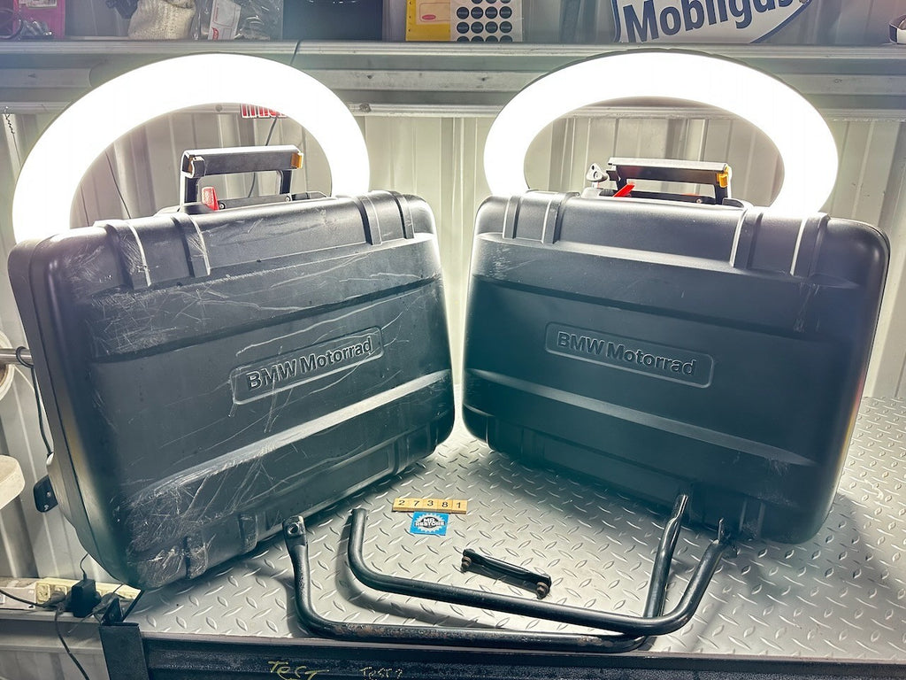 BMW F650GS '99-07' G650GS Pair of OEM Luggage Cases & Rack Mount Set & OEM Key