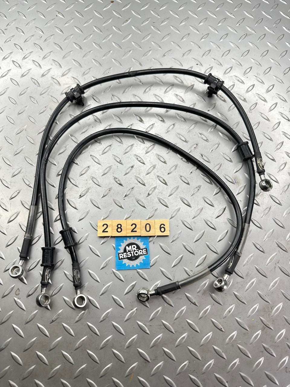 Honda MC22 CBR250RR Braided Brake Lines by HEL (2 Front & 1 Rear)