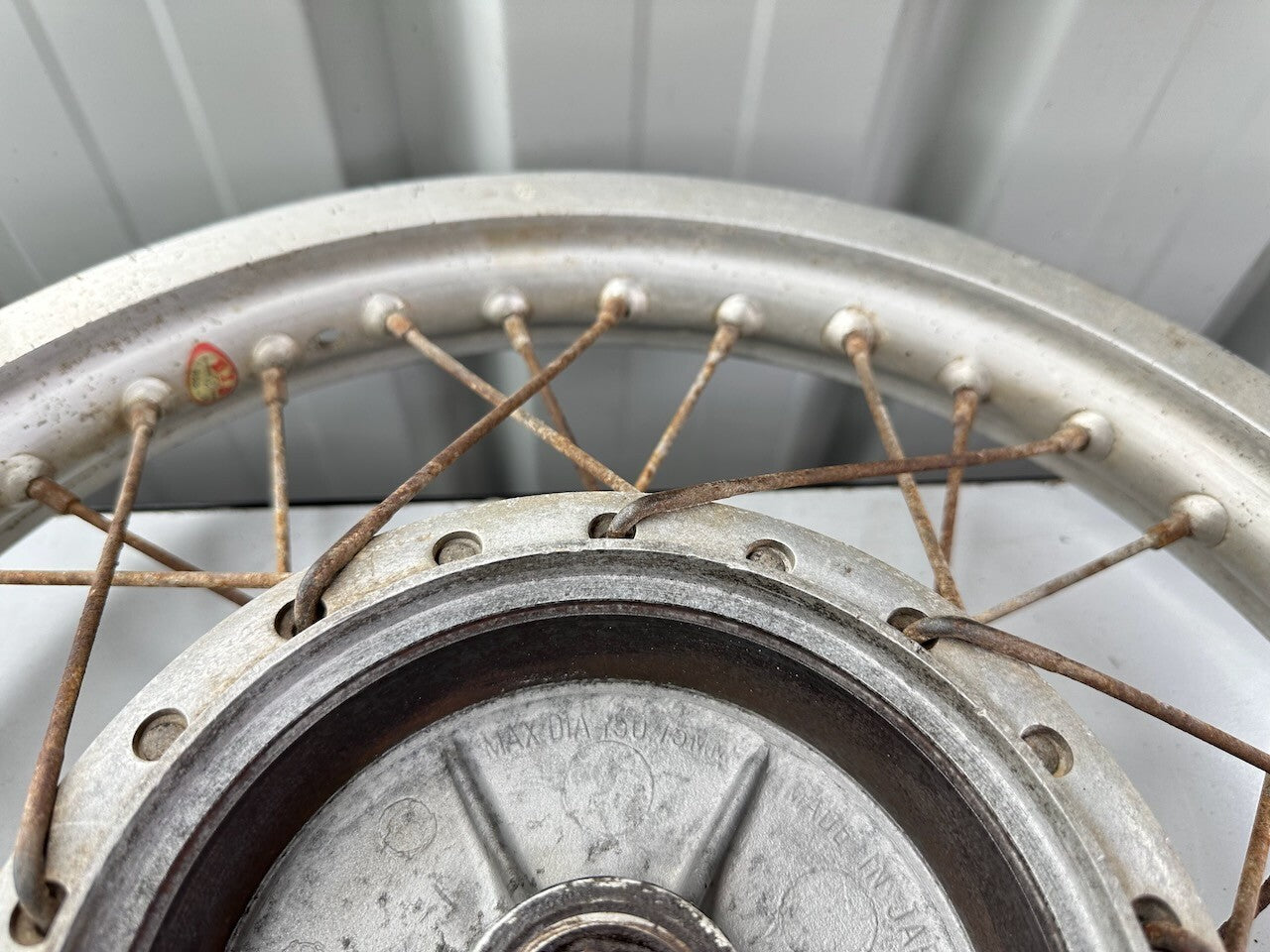 Kawasaki Vintage Motorcycle Dirt Rear Wheel (K250 F-II ?) OEM D.I.D 18x1.85