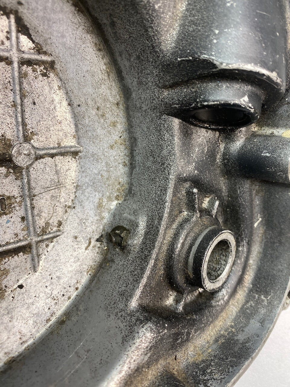 Yamaha YZ50 G H 1980 3R0 Clutch Side Cover (has been repaired)