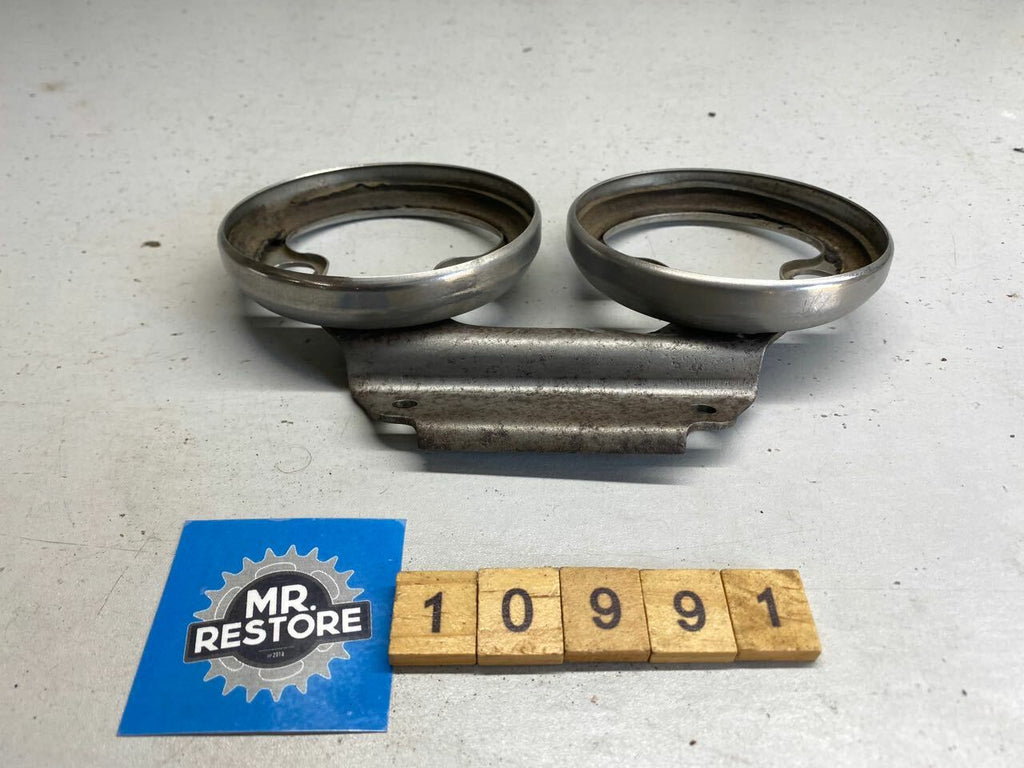 Vintage Classic Japanese Meter Clock Bracket & Chrome Surrounds (Probably Honda)