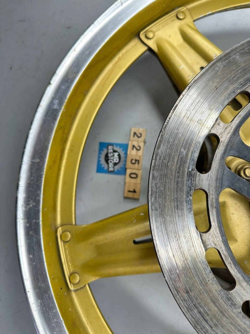 Honda Vintage Gold Comstar Wheel & Discs 19 x 2.15 (Dated November 79)