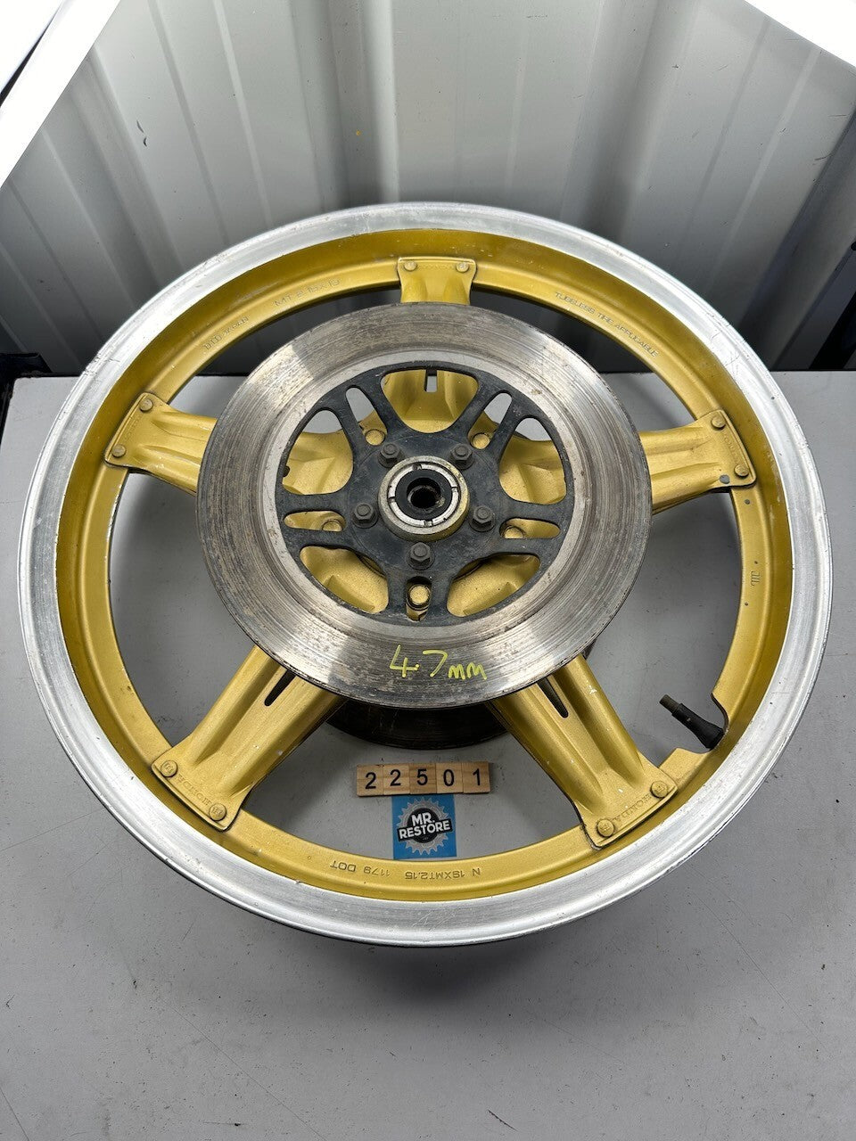 Honda Vintage Gold Comstar Wheel & Discs 19 x 2.15 (Dated November 79)