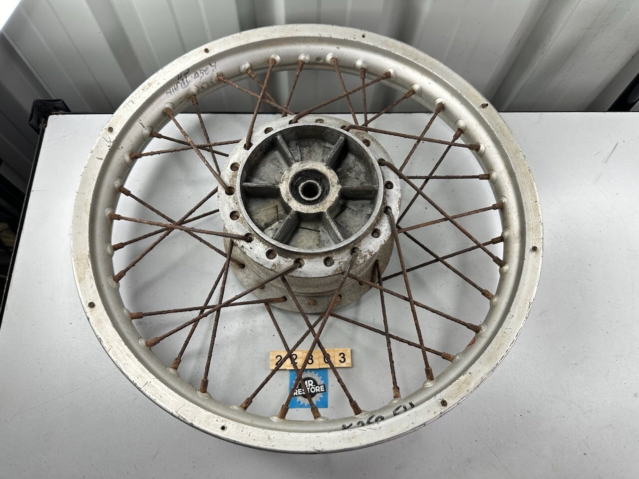 Kawasaki Vintage Motorcycle Dirt Rear Wheel (K250 F-II ?) OEM D.I.D 18x1.85