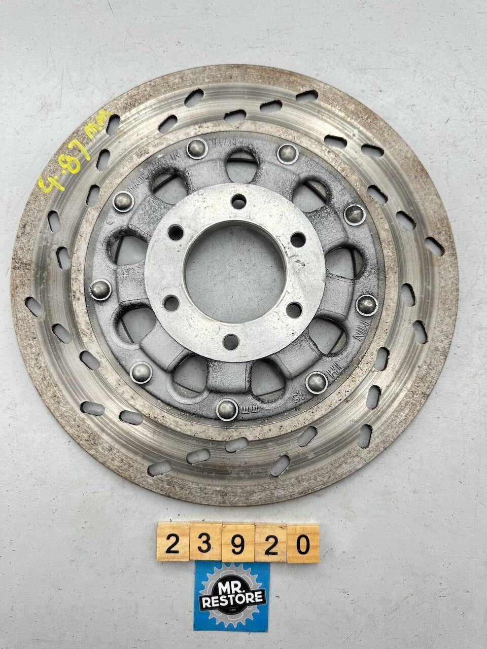 Suzuki RG250 OEM Right Hand Front Brake Disc With 4.87 Remaining
