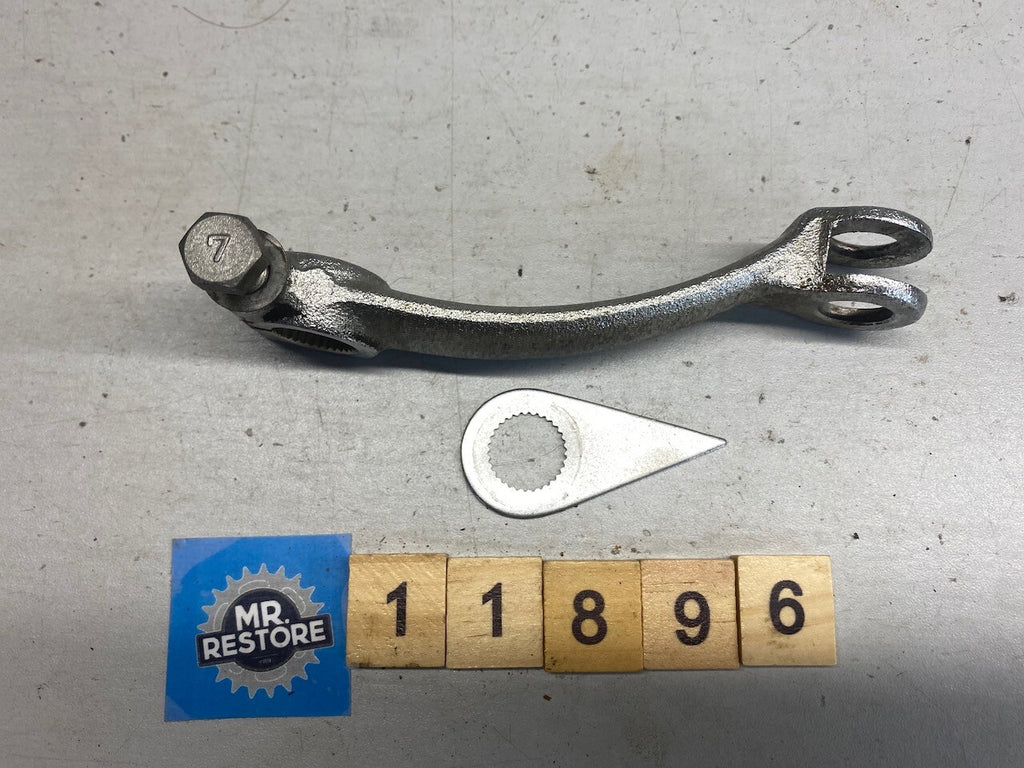 Kawasaki GT550 Rear Brake Lever Actuator, OEM (7) Bolt & Wear Guide