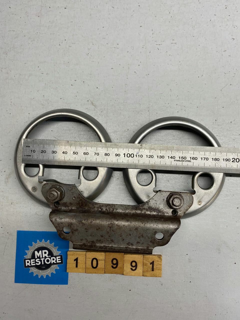 Vintage Classic Japanese Meter Clock Bracket & Chrome Surrounds (Probably Honda)